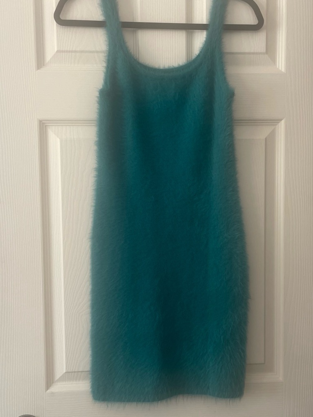 aerie Teal Fuzzy Tank Dress